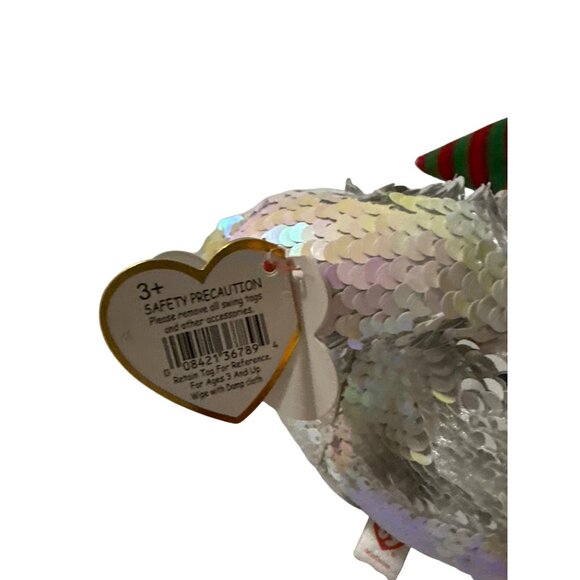 Ty Flippables Mistletoe Christmas Teddy Bear Sequin Stuffed Animal Plush - Picture 5 of 5